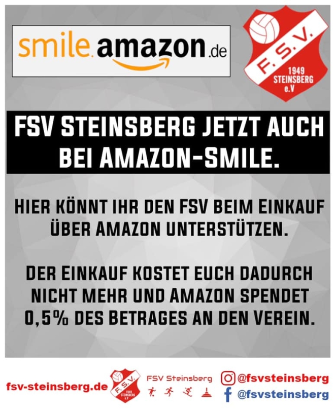 ★★ #FSVFußball – FSV Steinsberg ab sofort bei Amazon Smile 🔴⚪️ ★★
