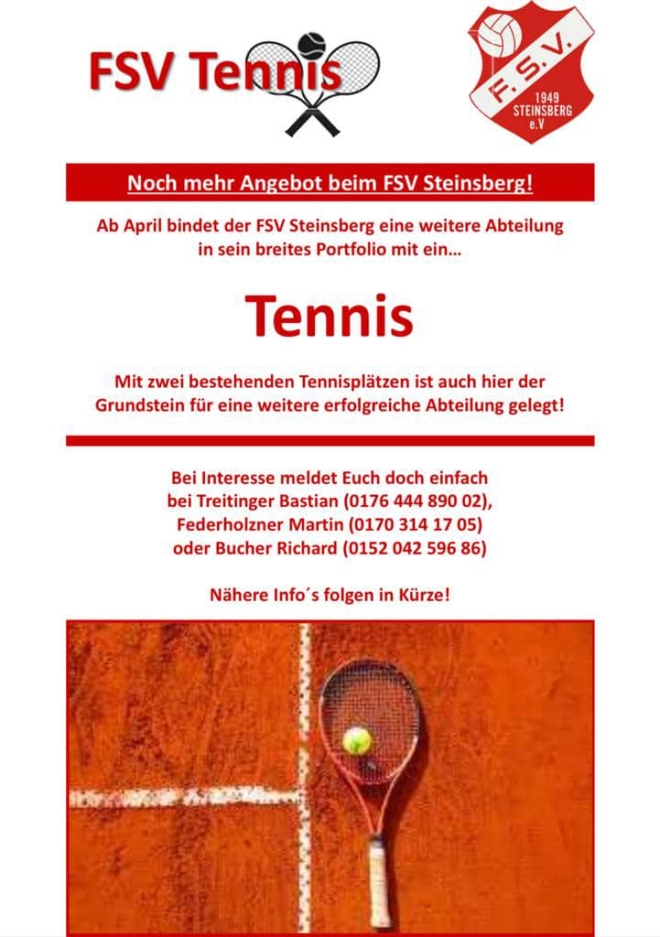 ★★ #FSVTennis – Zusammenschluss mit dem Tennisverein Steinsberg 🤝🎾 ★★